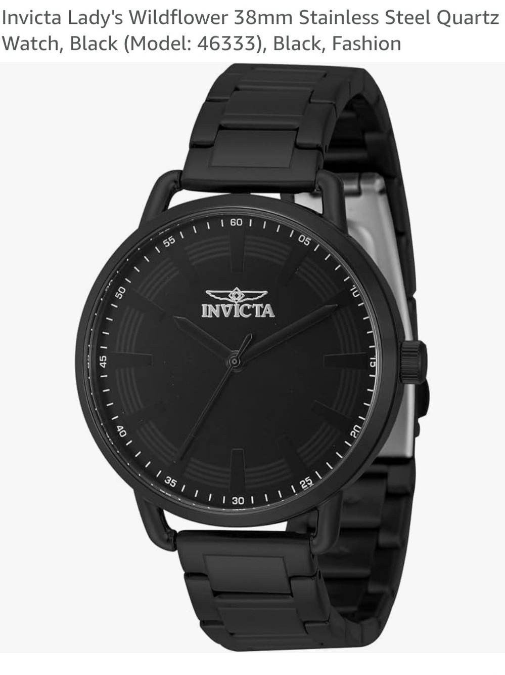 Invicta All-Black Stainless Steel Watch